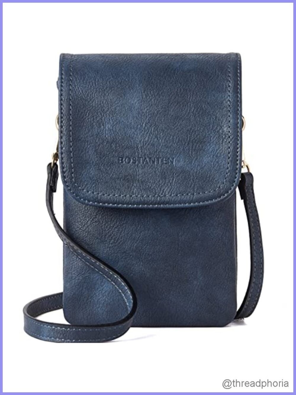 Vegan Leather Small Crossbody Bag with Multiple Pockets for Women